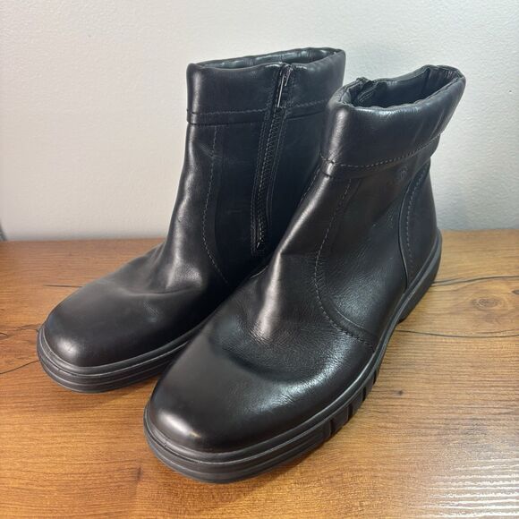 Ecco Mens 43 US 9/9.5 City Leather Low Boots Square Toe Cotton Sherpa Lining main image 8